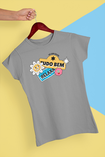 Camiseta Feminina Baby Long Classic Mod. Vá com Calma