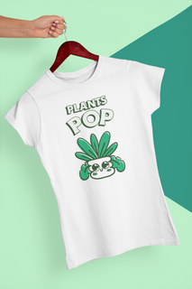 Camiseta Feminina Baby Long Classic Mod. Plants Pop