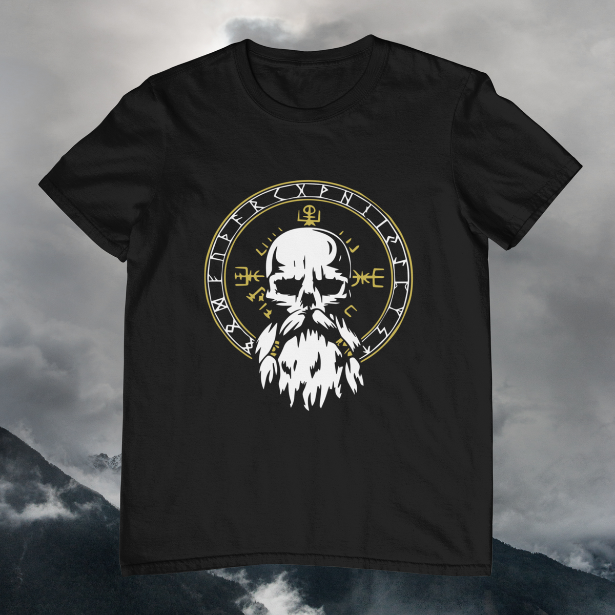 Nome do produto: Camisa Viking Skull Runas