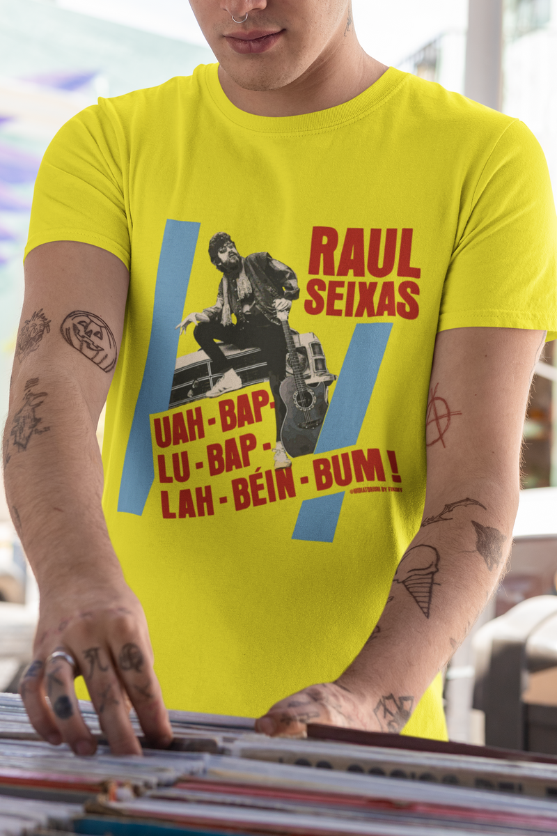 Nome do produto: Camiseta \'Raul Seixas: Uah bap lu bap lah béin bum!\'