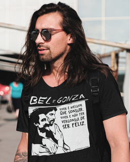 Camiseta 'Belchior e Gonzaguinha' - malha escura