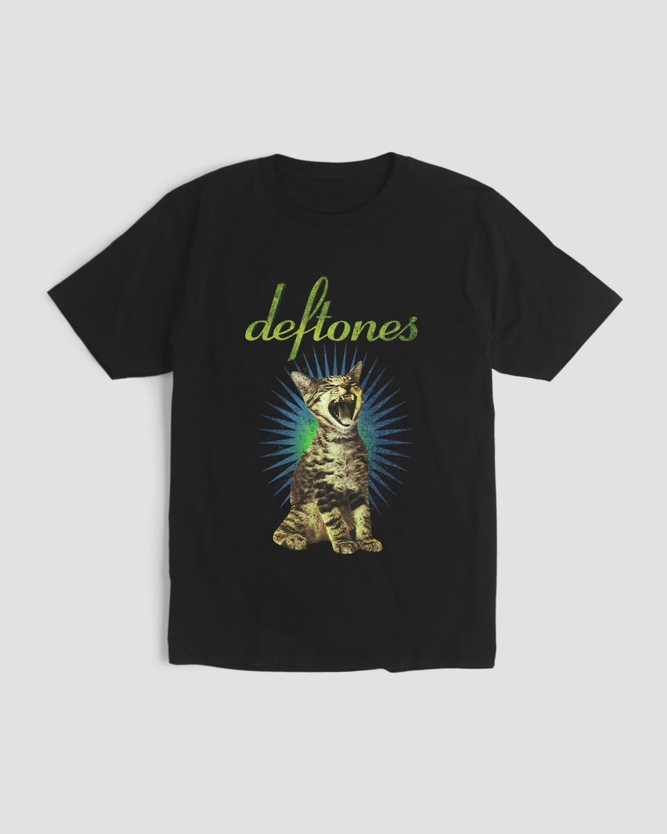 Nome do produto: Camiseta Deftones Cat Mind The Gap Co.