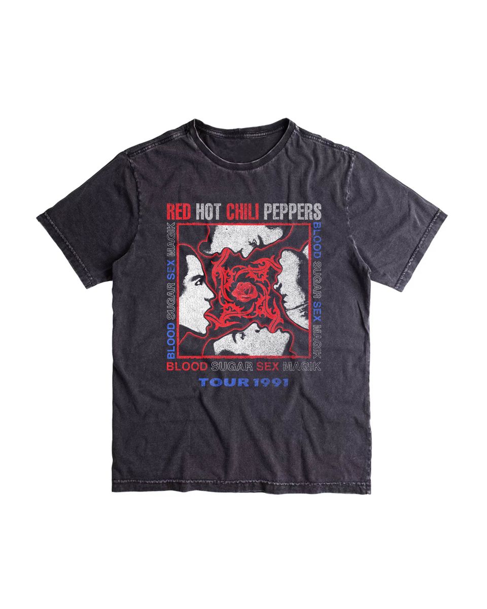 Nome do produto: Camiseta Red Hot Chili Peppers Tour 91 2 Estonada Mind The Gap Co.