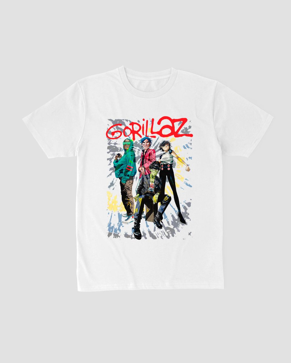 Nome do produto: Camiseta Gorillaz Tie Dye Mind The Gap Co.