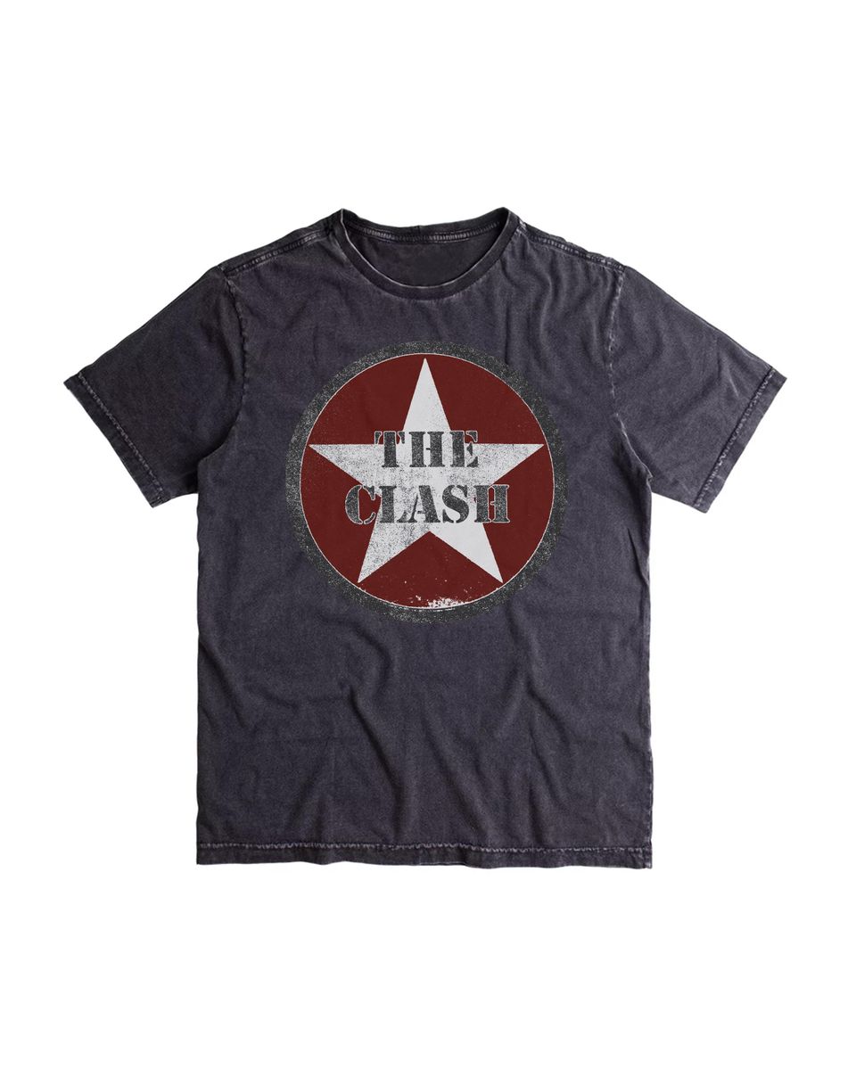Nome do produto: Camiseta The Clash Star Estonada Mind The Gap Co.