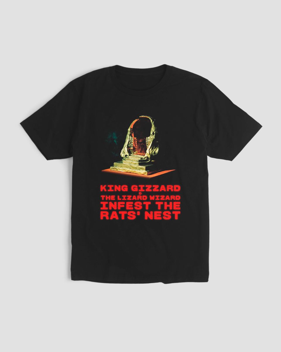 Nome do produto: Camiseta Plus Size King Gizzard & the Lizard Wizard Rats Mind The Gap Co.