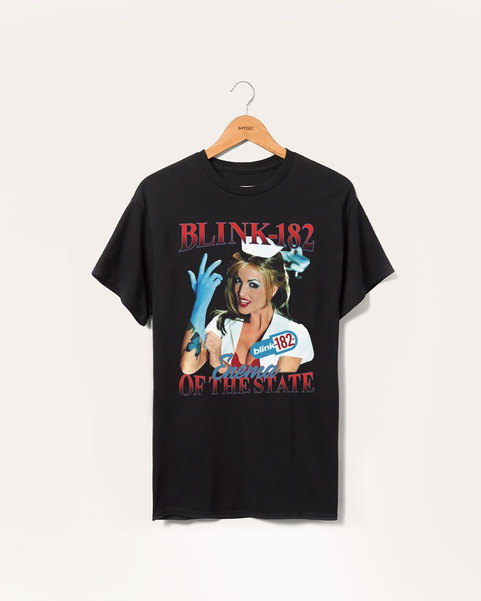 Nome do produto: Camiseta Blink-182 Enema Boot Mind The Gap Co.