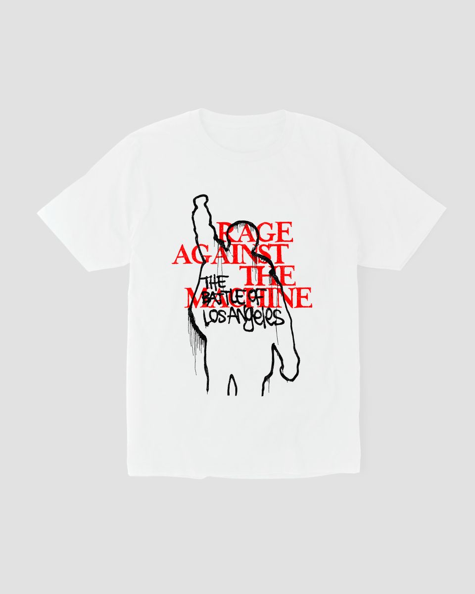 Nome do produto: Camiseta Rage Against The Machine Battle White Mind The Gap Co.