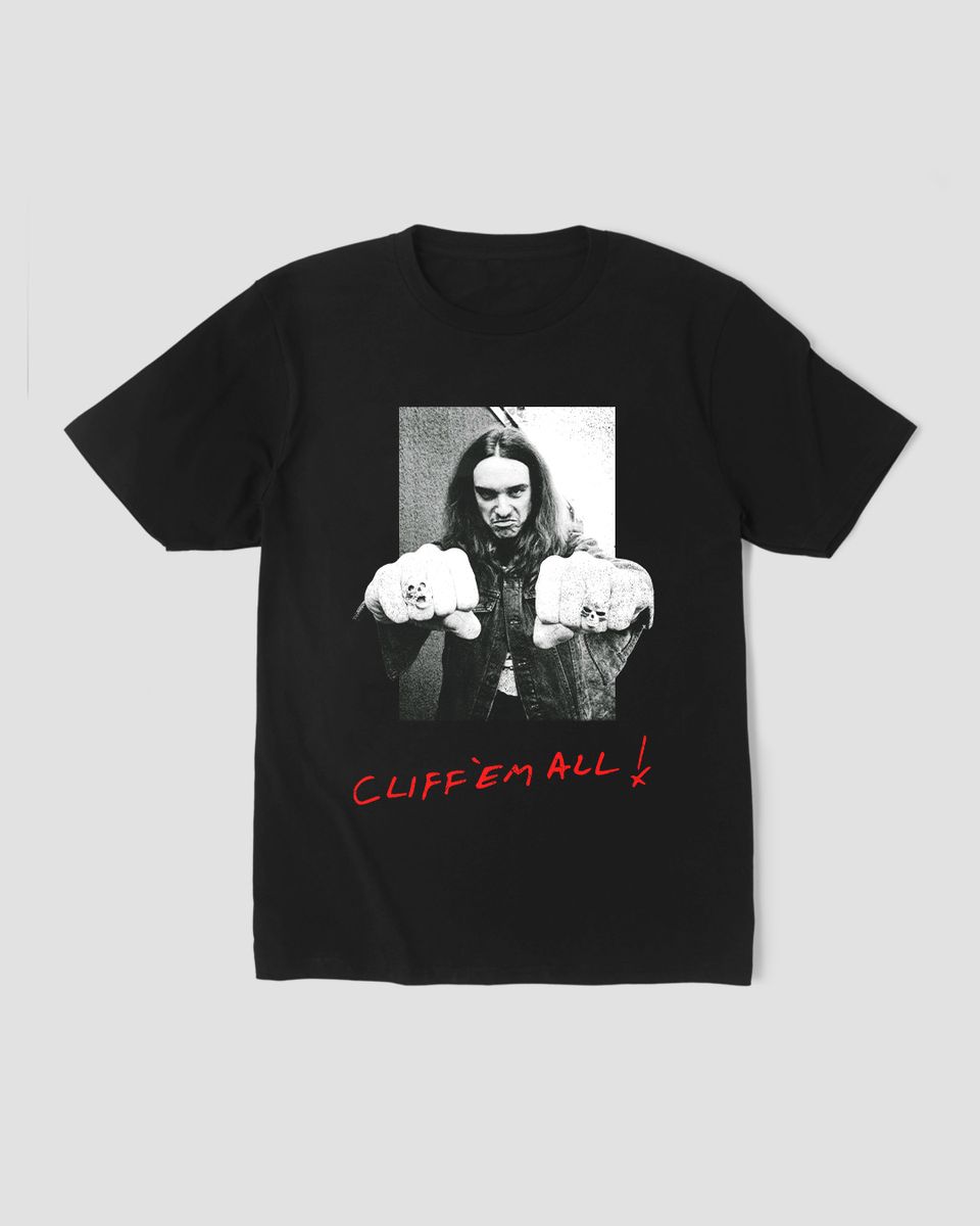 Nome do produto: Camiseta Cliff Burton Cliff\'Em All! Mind The Gap Co.