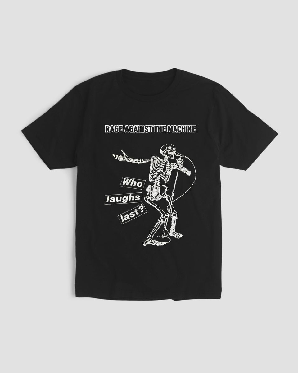 Nome do produto: Camiseta Rage Against The Machine Who Black Mind The Gap Co.