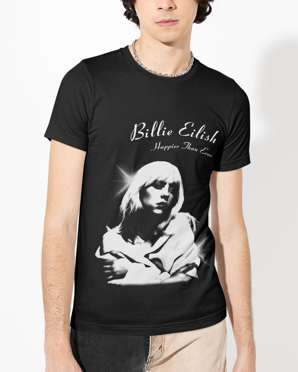 Nome do produto: Camiseta Billie Eilish Happier Mind The Gap Co.