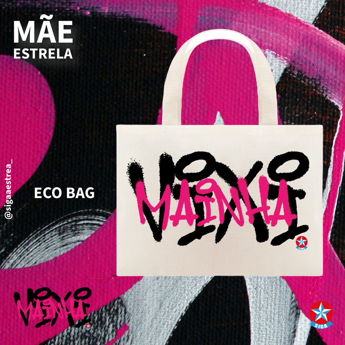 Nome do produto: ECO BAG ViXi MAINHA Graffiti Pink | Siga a Estrela