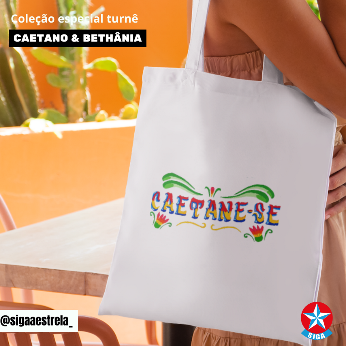 Nome do produto: Eco Bag Caetane-se | Turnê Caetano e Bethânia 