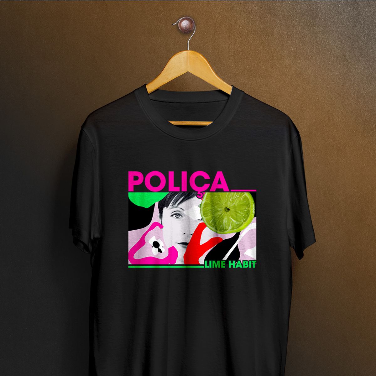 Nome do produto: Camiseta Poliça - Lime Habit