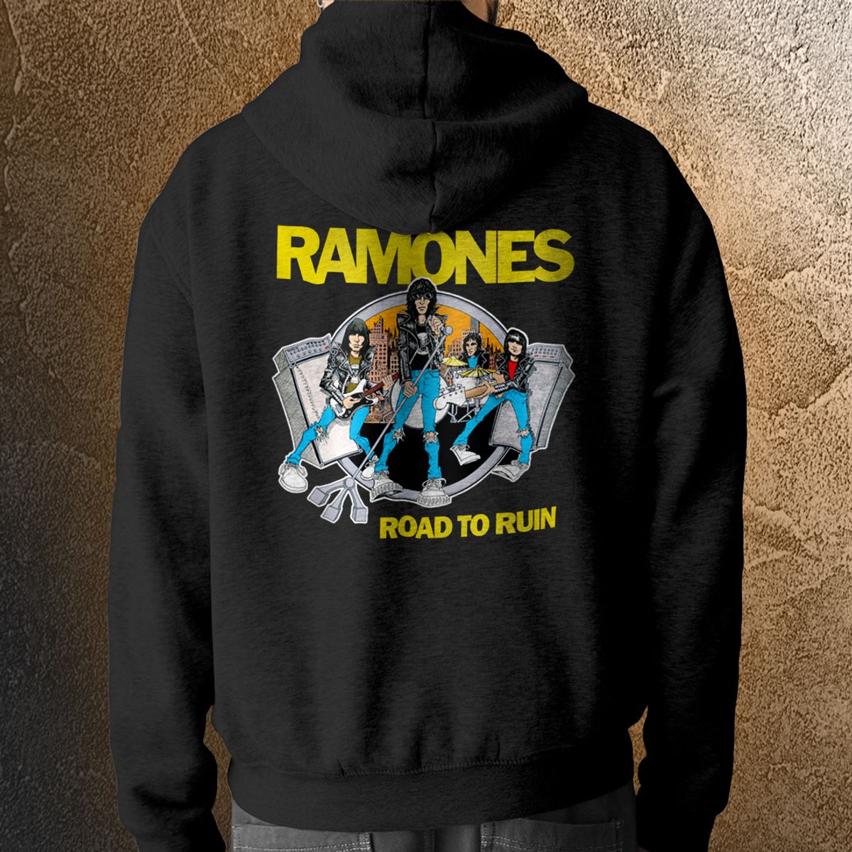 Nome do produto: Moletom com capuz e zíper Ramones - Road To Ruin