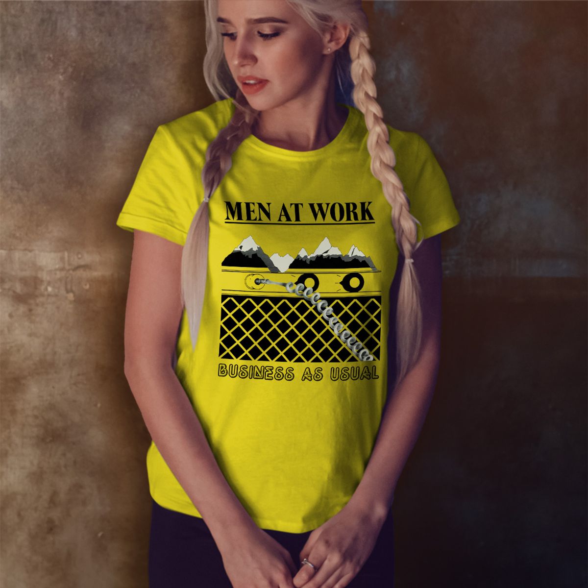 Nome do produto: Baby Look Men At Work - Business As Usual - Yellow