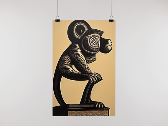 Poster Macaco tribal 5