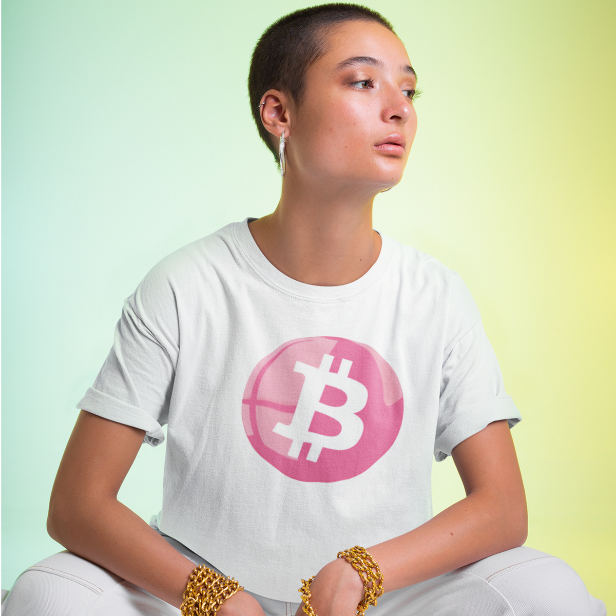 Nome do produto: Camiseta Bitcoin Pink Button BTC047-CQ