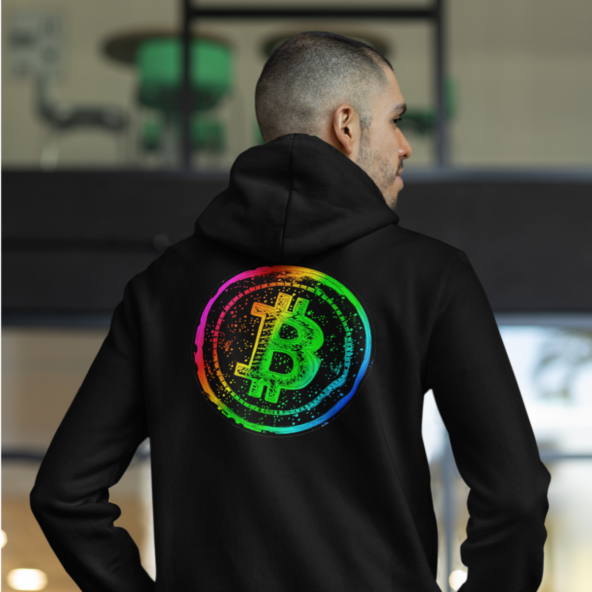 Nome do produto: Moletom Ziper Bitcoin Rainbow BTC043-MZ