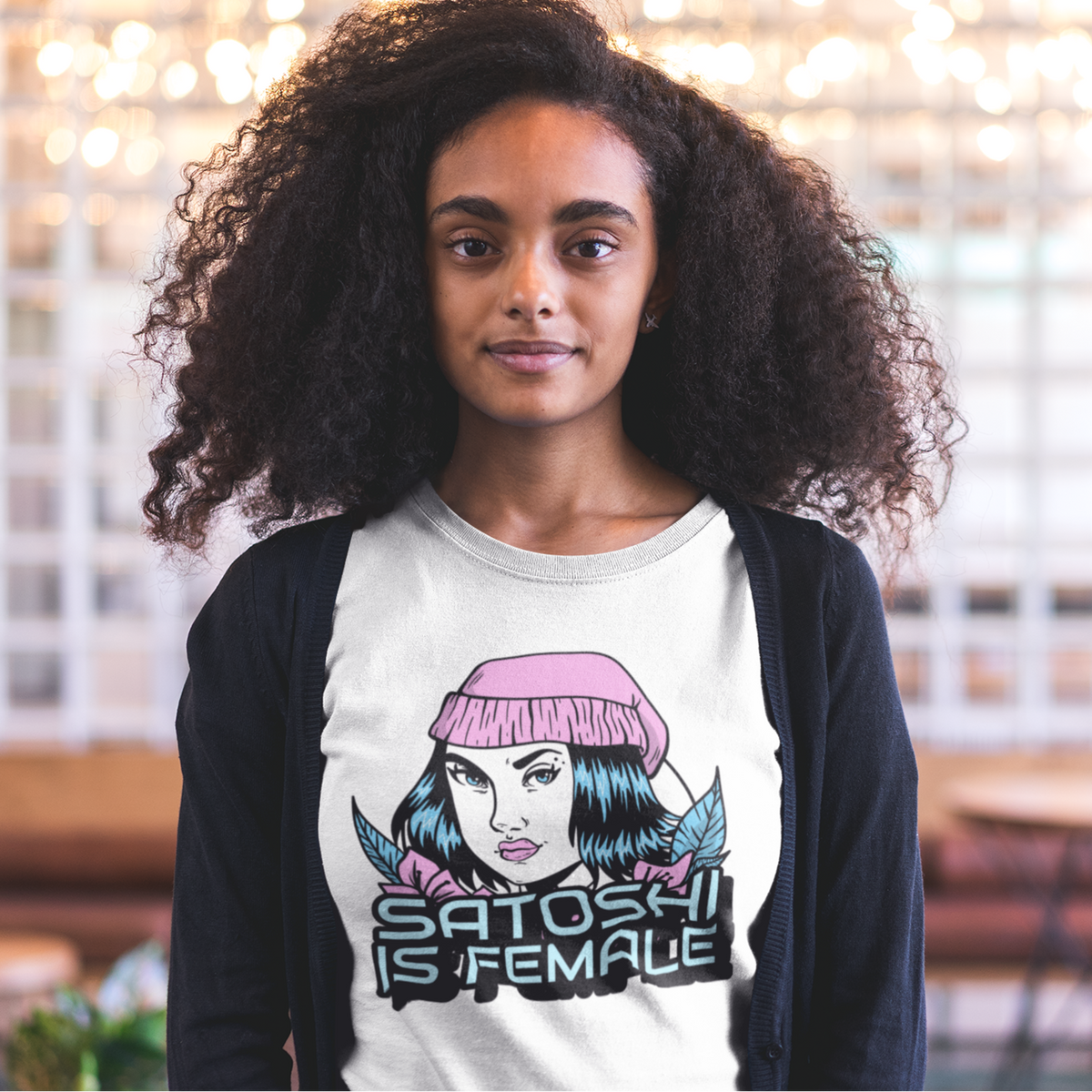 Nome do produto: Camiseta Prime Satoshi Is Female DSN004-CP