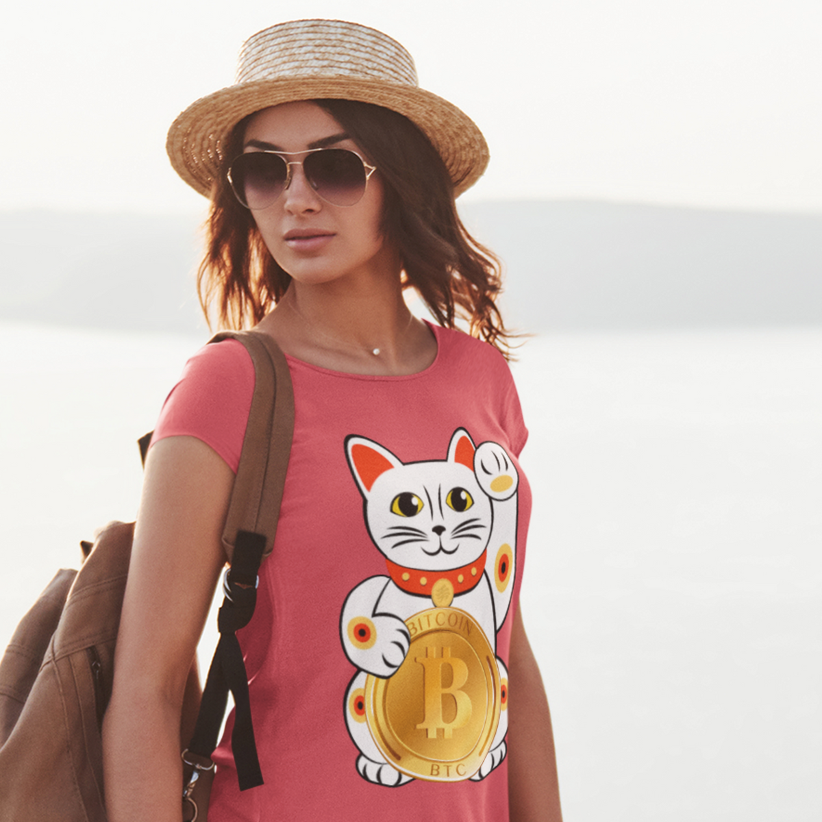 Nome do produto: Camiseta Canoa Viscolycra Bitcoin Cat BTC010-CN