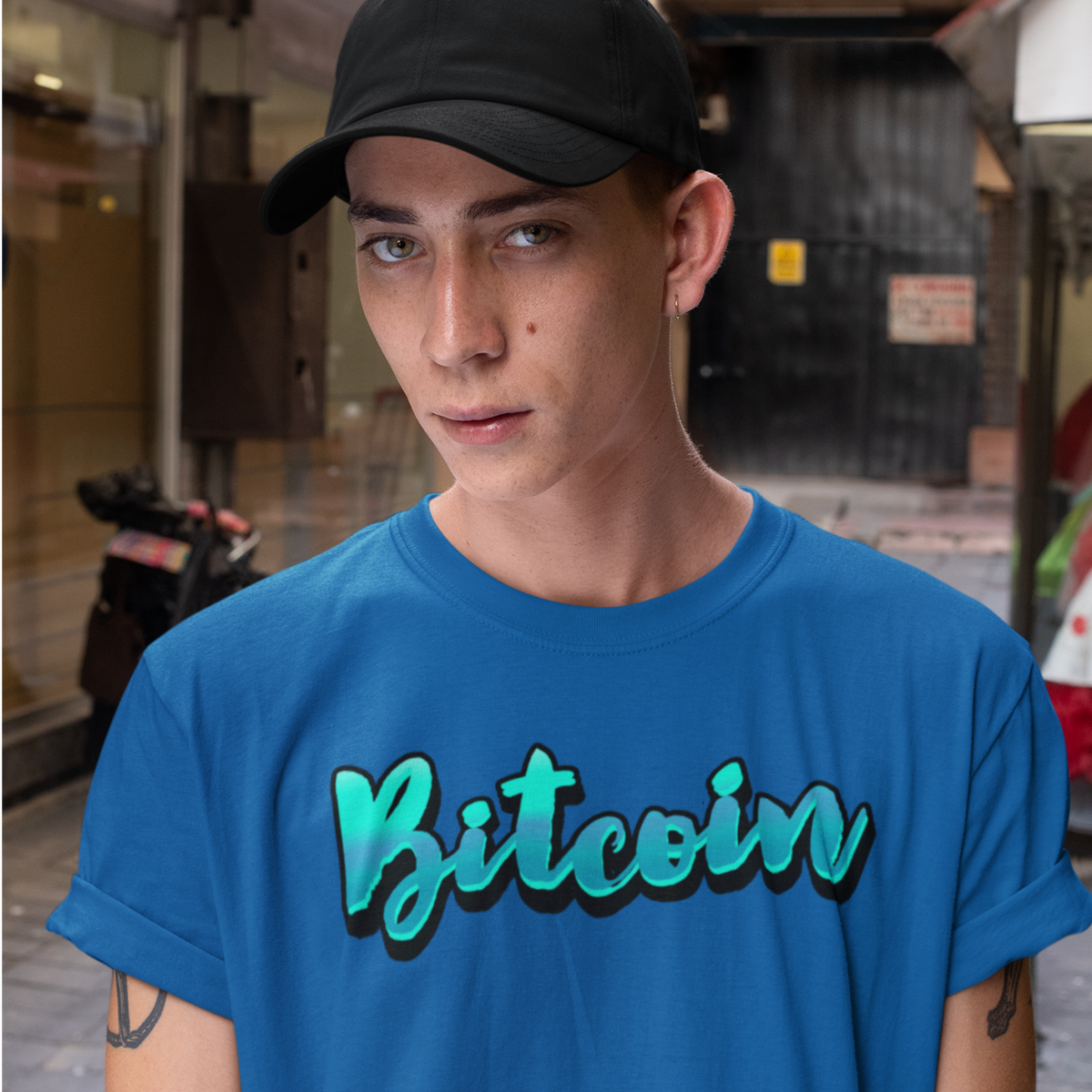 Nome do produto: Camiseta Bitcoin Blue Metallic BTC049-CQ