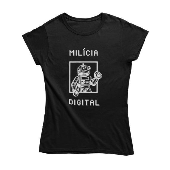 Camiseta Milícia Digital - Preta feminina