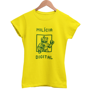 Camiseta Milícia Digital - Amarela feminina