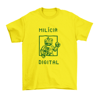 Camiseta Milícia Digital - Amarela unissex