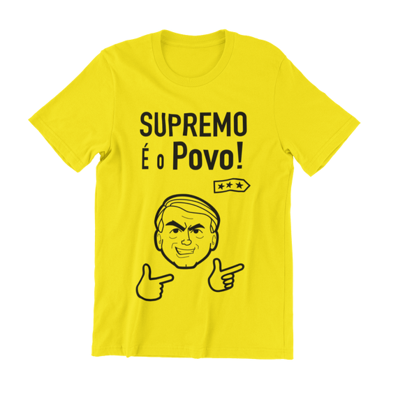 Camiseta Supremo é o Povo - Amarela e Cinza, unissex