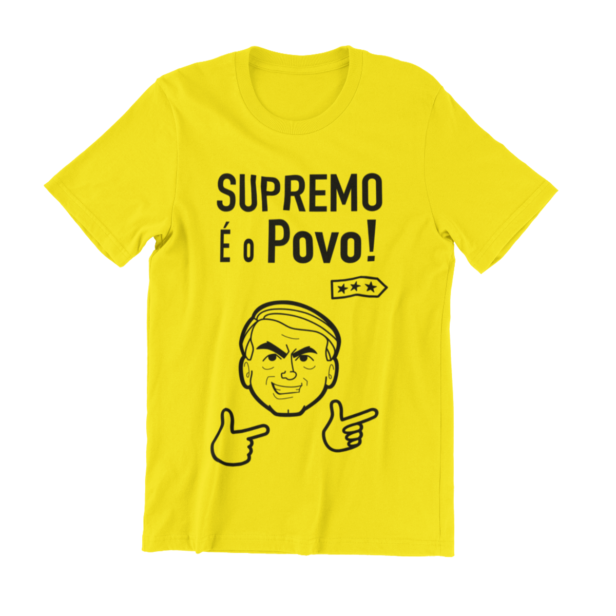 Nome do produto: Camiseta Supremo é o Povo - Amarela e Cinza, unissex