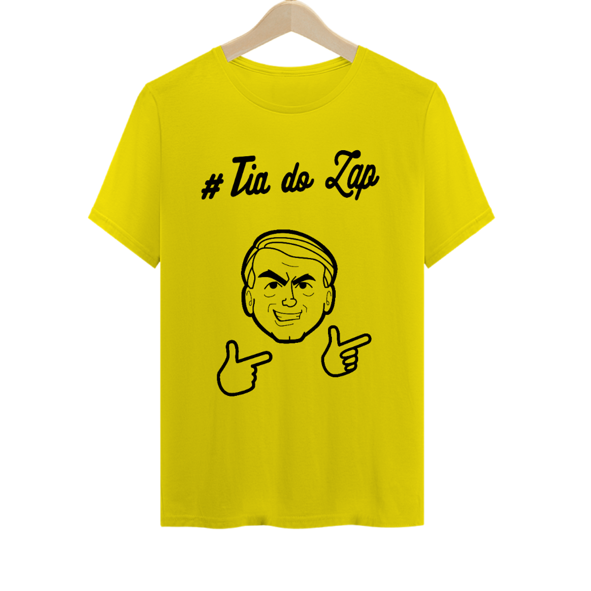 Nome do produto: Camiseta #Tia do Zap - Amarela e Rosa, unissex