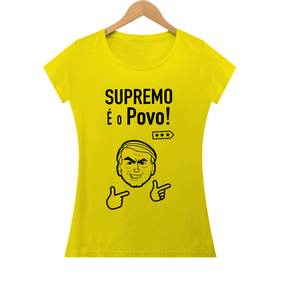 Camiseta Supremo é o Povo - Amarela e Rosa, feminina