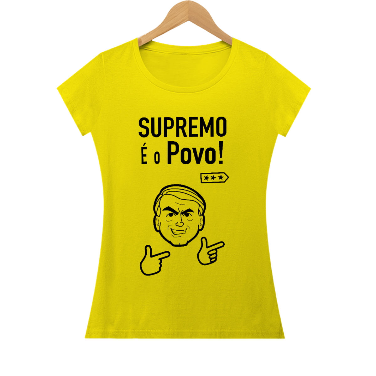 Nome do produto: Camiseta Supremo é o Povo - Amarela e Rosa, feminina