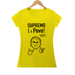 Camiseta Supremo é o Povo - Amarela e Rosa, feminina