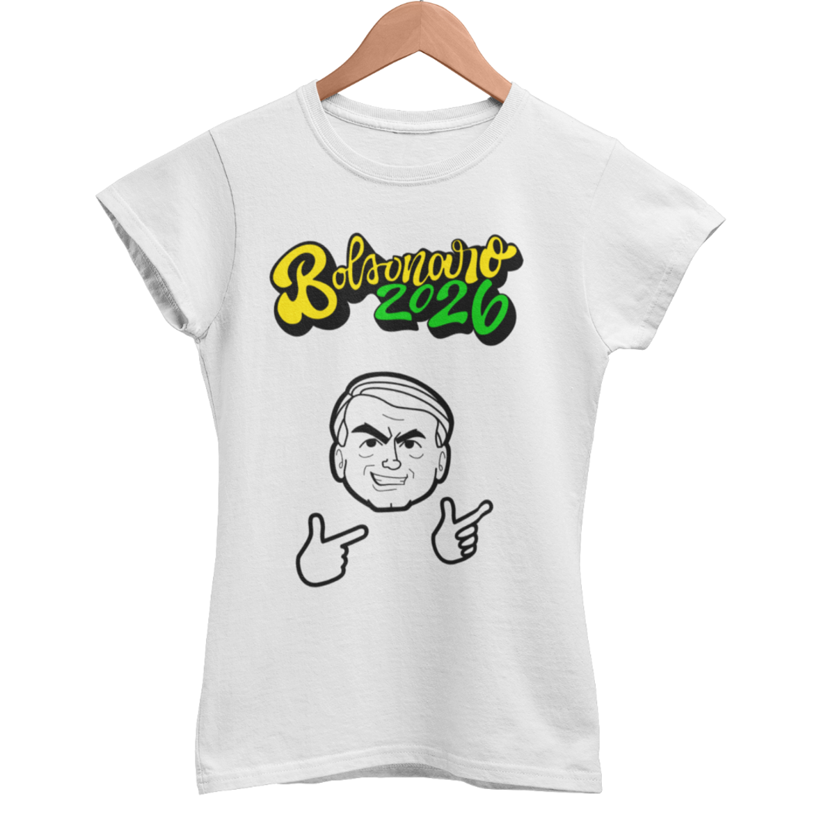 Nome do produto: Camiseta Bolsonaro 2026 - Branca, feminina