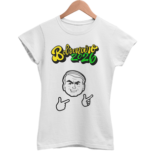 Camiseta Bolsonaro 2026 - Branca, feminina