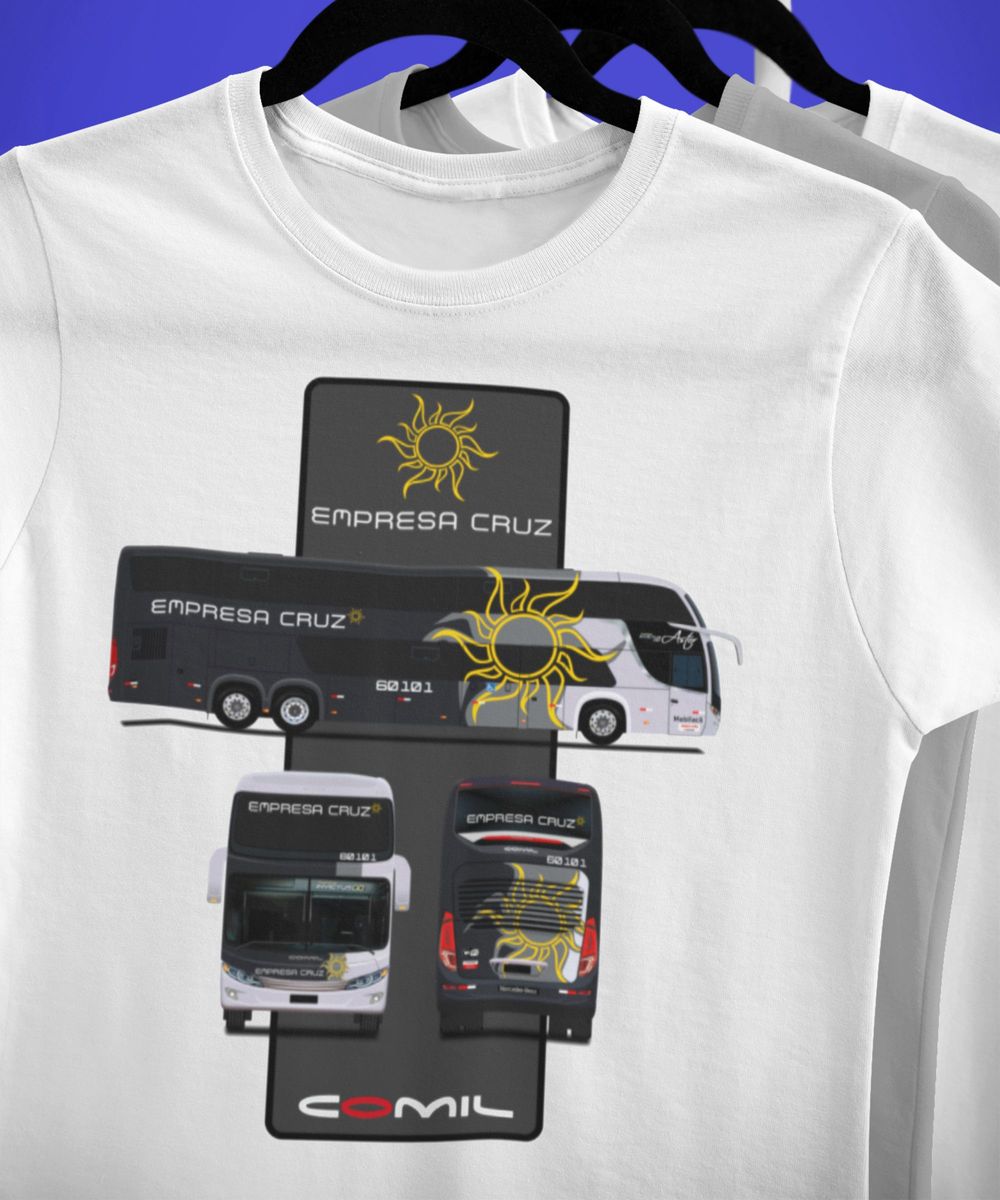 Nome do produto: CAMISETA ÔNIBUS EMPRESA CRUZ COMIL CAMPIONE DD