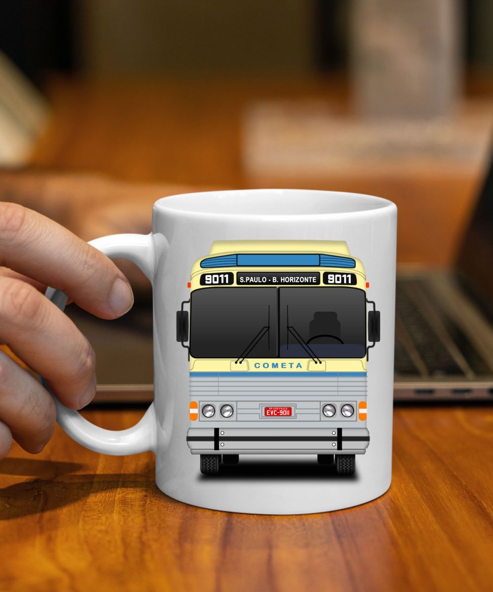 Nome do produto: CANECA DE ÔMIBUS CMA FLECHA AZUL COMETA