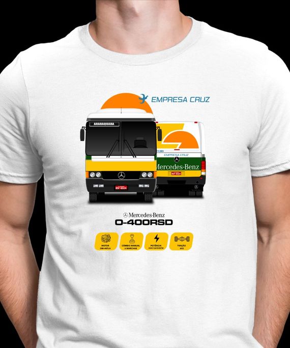 CAMISETA ÔNIBUS EMPRESA CRUZ MONOBLOCO O-400RSD 