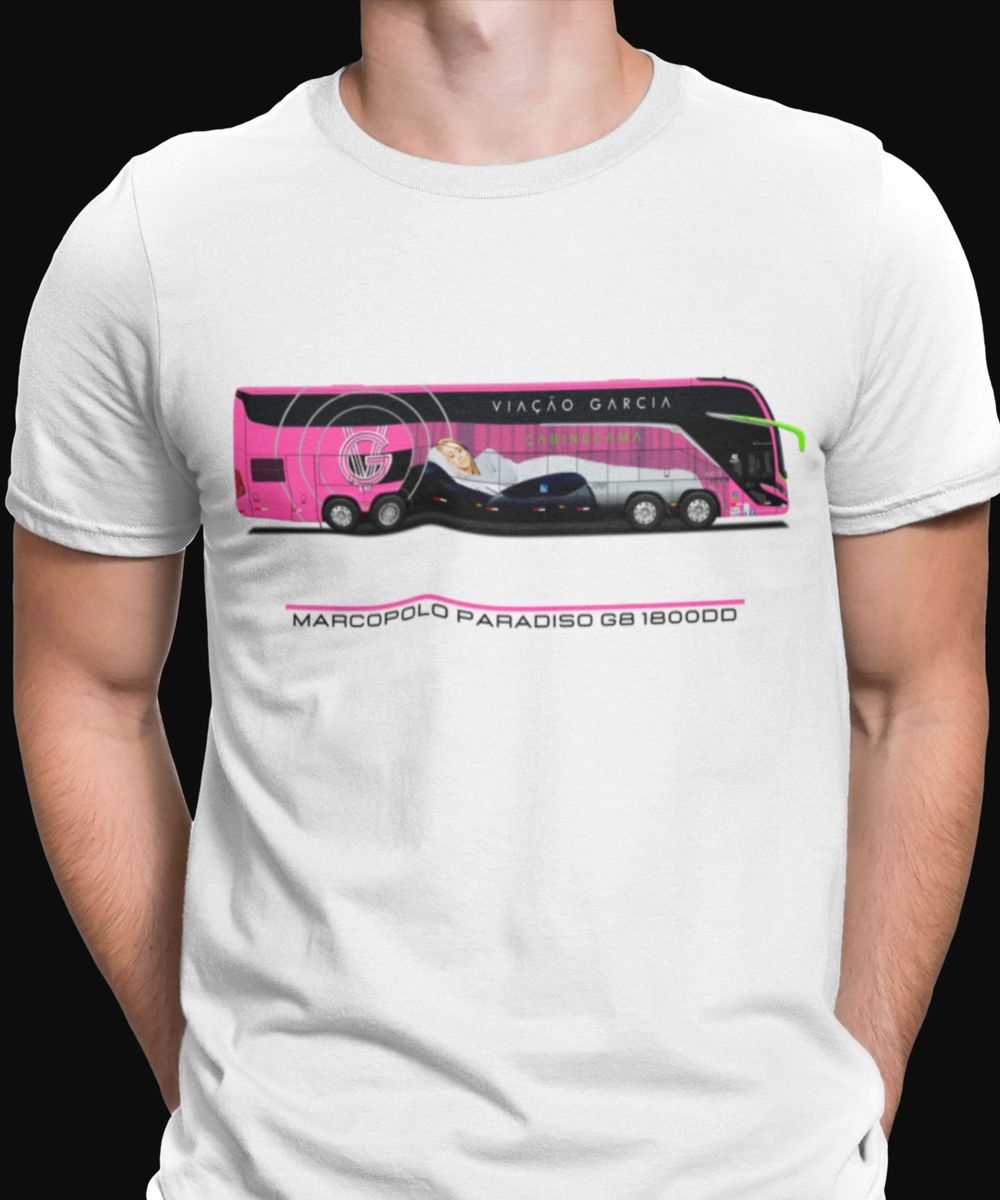 Nome do produto: CAMISETA ÔNIBUS VIAÇÃO GARCIA ROSA MARCOPOLO G8 