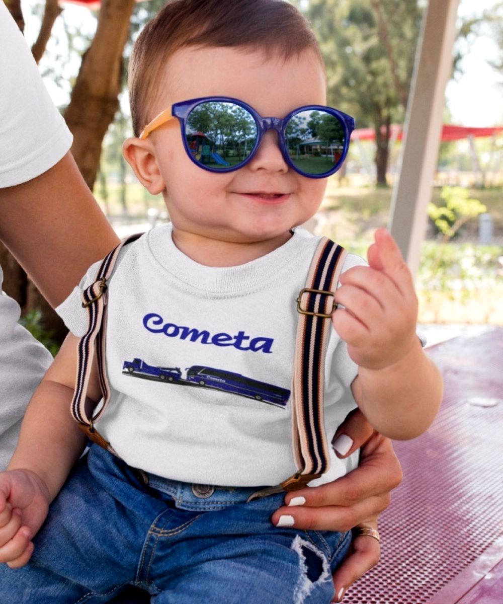 Nome do produto: CAMISETA INFANTIL ÔNIBUS VIAÇÃO COMETA 