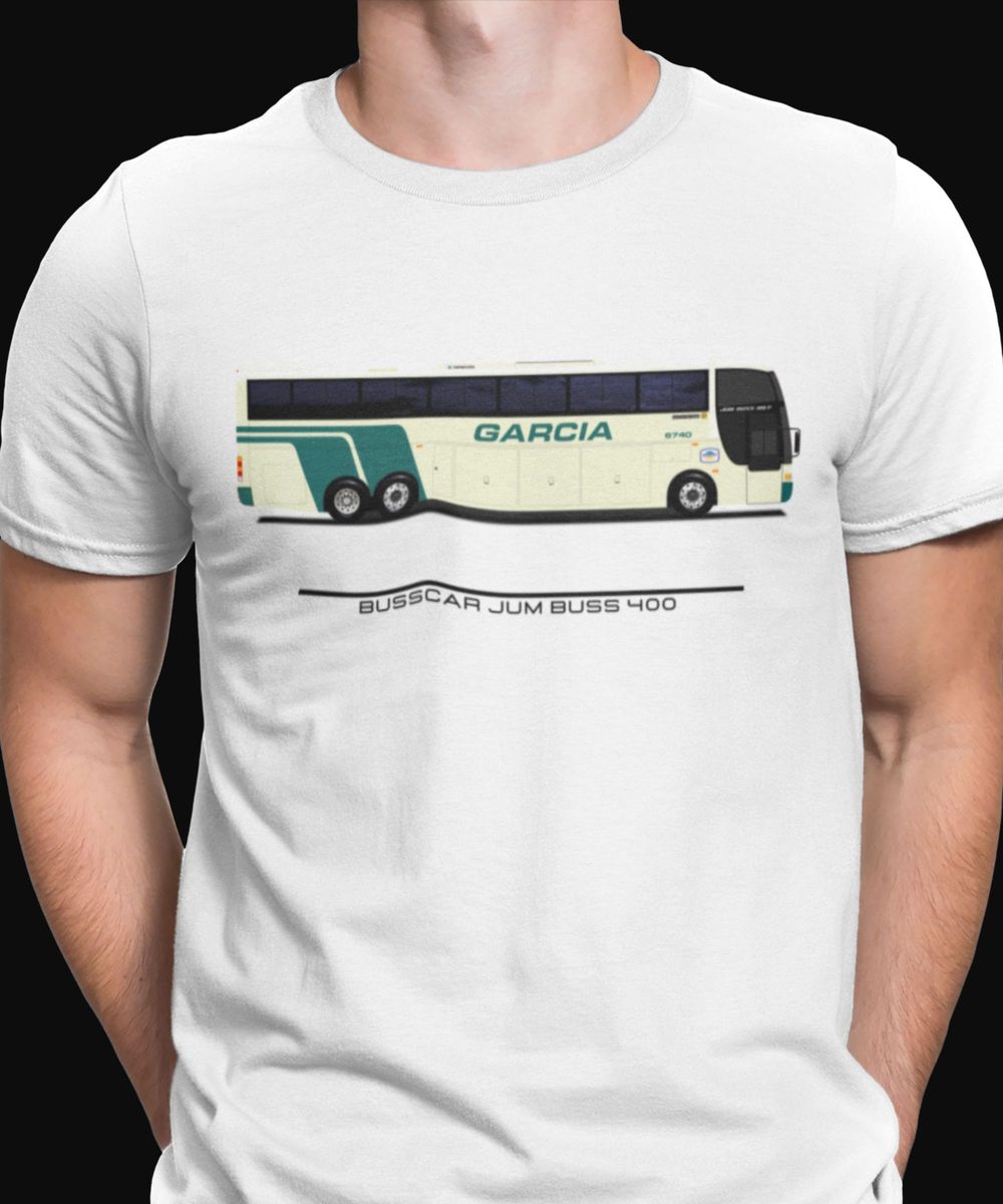 Nome do produto: CAMISETA ÔNIBUS VIAÇÃO GARCIA RETRÔ BUSSCAR JUM BUSS 400