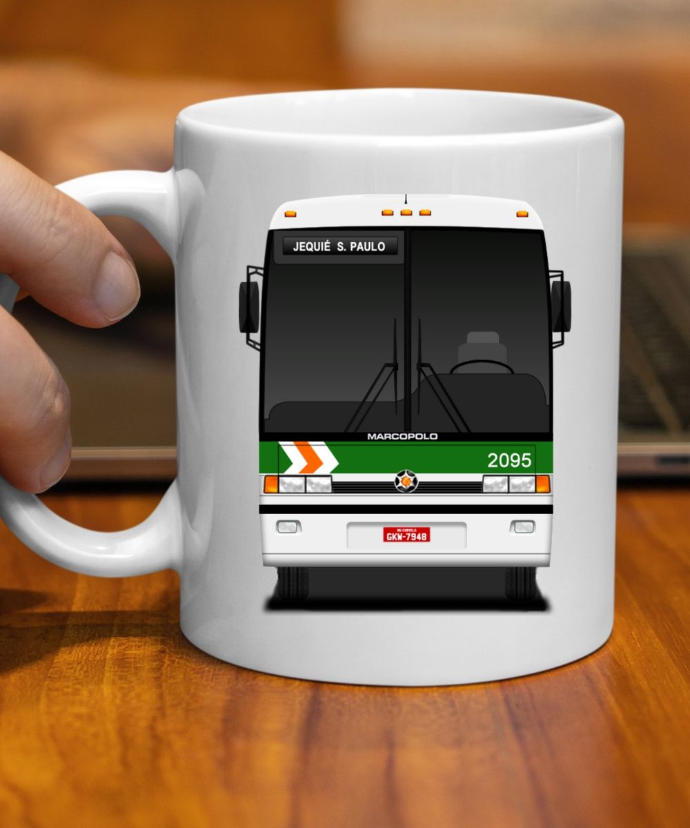 Nome do produto: CANECA ÔNIBUS VIAÇÃO SÃO GERALDO MARCOPOLO VIAGGIO GV 1000 