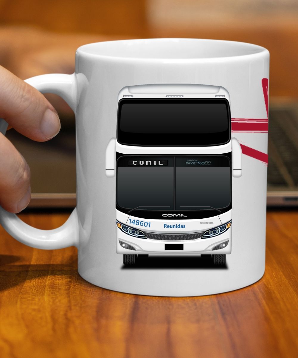 Nome do produto: CANECA ÔNIBUS REUNIDAS PAULISTA COMIL CAMPIONE INVICTUS DD 