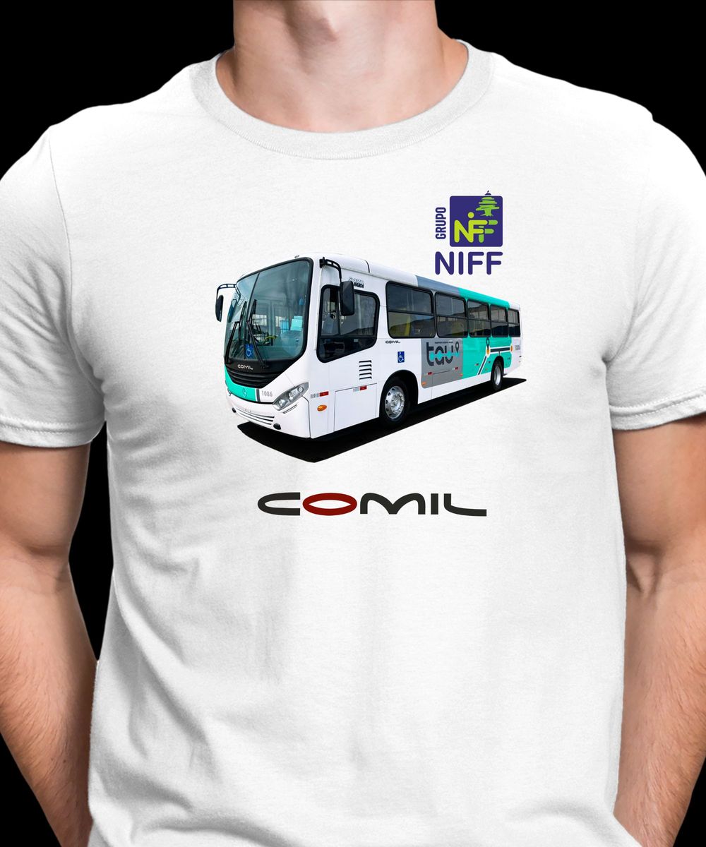 Nome do produto: CAMISETA MASCULINA ÔNIBUS CIDADE DE TAUBATÉ COMIL SVELTO