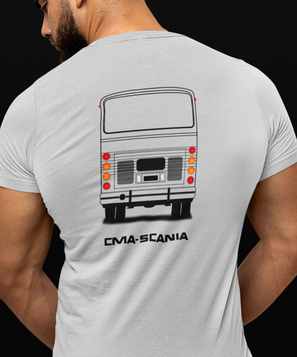 Nome do produto: CAMISETA FRENTE E COSTAS ÔNIBUS COMETA FLECHA AZUL 