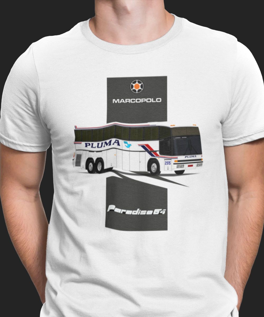 Nome do produto: CAMISETA ÔNIBUS PLUMA MARCOPOLO G4 (PLUMA INTERNACIONAL) 3D