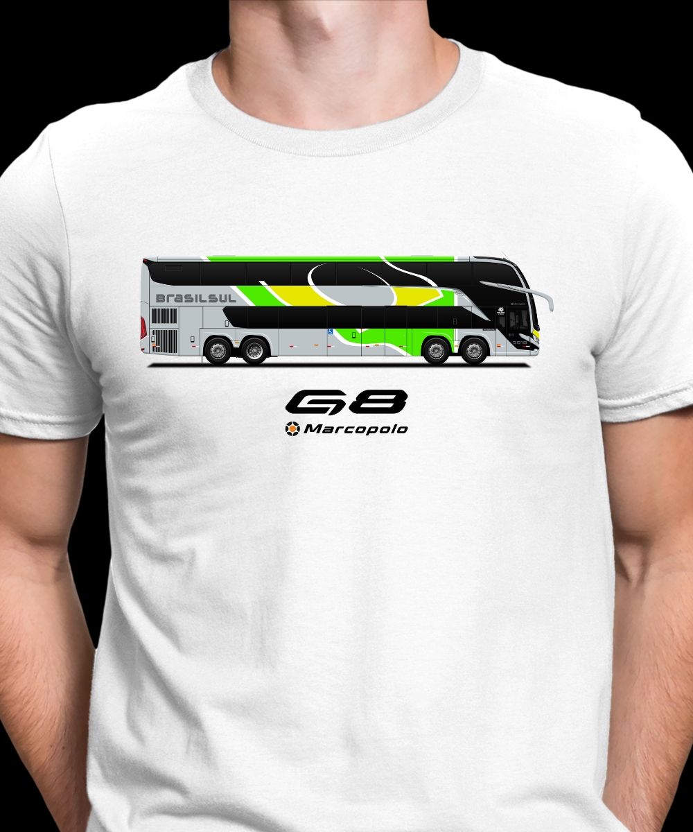 Nome do produto: CAMISETA ÔNIBUS BRASIL SUL MARCOPOLO G8  