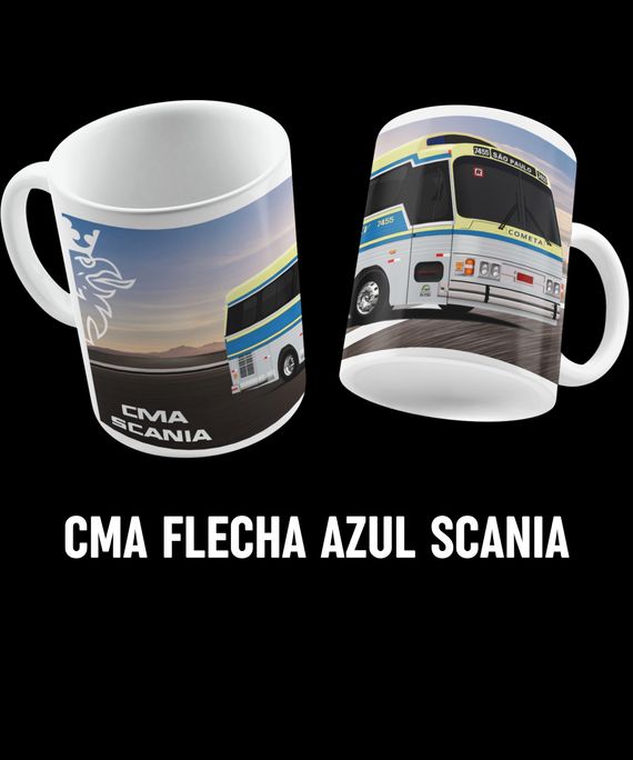 CANECA ÔNIBUS FLECHA AZUL CMA COMETA (3D)